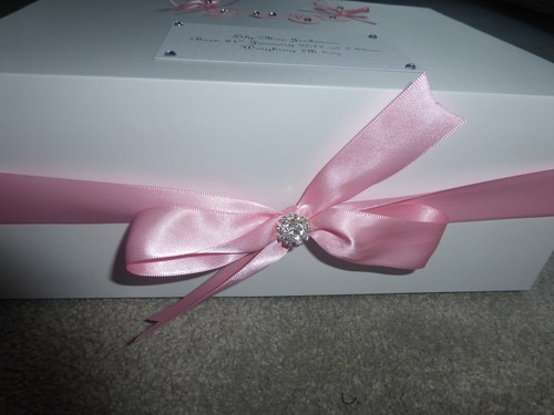 Personalised baby keepsake box pink Memory Box Christening Gift Daughter Blue **