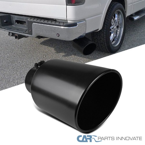 5/" Inlet Black Stainless Steel 15/" Long Bolt On Diesel Exhaust Tip 8/" Outlet