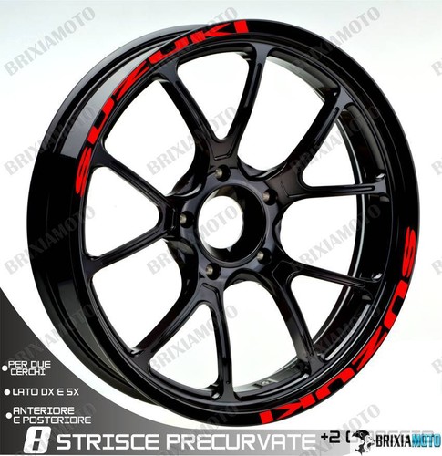 PROFILI CERCHIO STICKERS RUOTA ADESIVI CERCHI WHEEL ROSSO SUZUKI GSX R 750