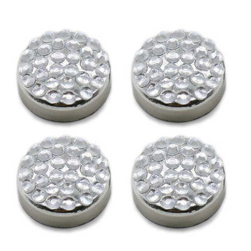 4PC Diamond Security Screw Cap Covers Kit For Car License Plate Frame White US