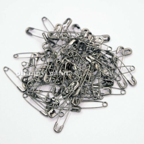 STEEL Carbone Color Tone Small Tiny Coiled Metal Safety Pins DIY Sewing Supplies 