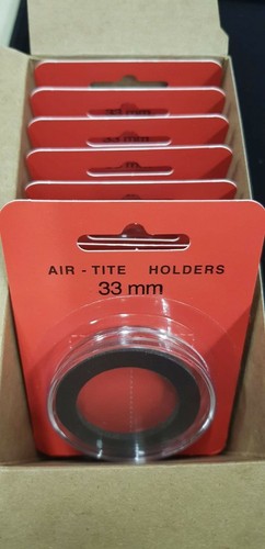10 AirTite I33 BLACK Ring Coin Capsules 33mm For US $10 Gold 1795-1804 Storage