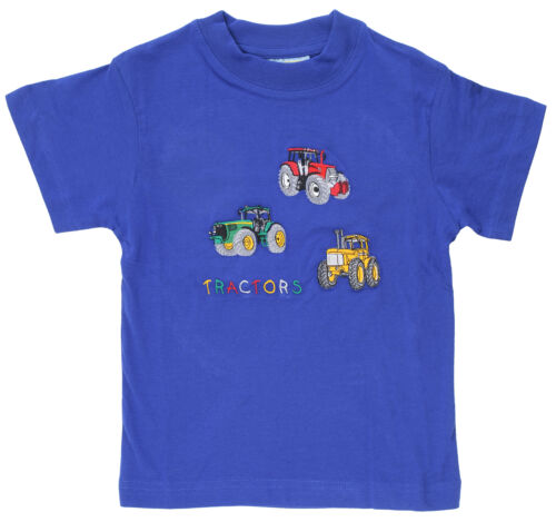 Boys Childs Embroidered T-Shirts Tee Shirt Super Soft Cotton Age 2-10 Years