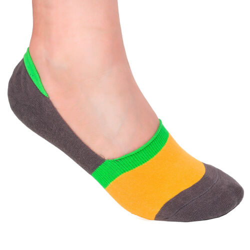 Women Anti-Slip Colorful Striped Low-Cut Footsies Trainer Shoe Liner Socks  CW22