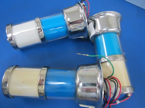 Lot of 3 Casino Slot Machine Attendent Light 2 Tier Silver Blue White