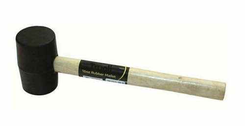 16oz Rubber Mallet Wooden Hammer /& Tent Peg Extractor Puller Remover Camping Set
