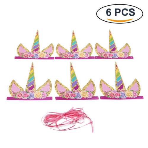 Unicorn Horn Headdress Decor Hairband Headband Kids Birthday Party Fairy LS3