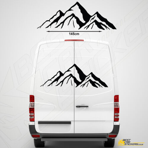 Autocaravana Camper Van Montaña Aventura Puerta Trasera Stickers Vinyl Hecho En Reino Unido