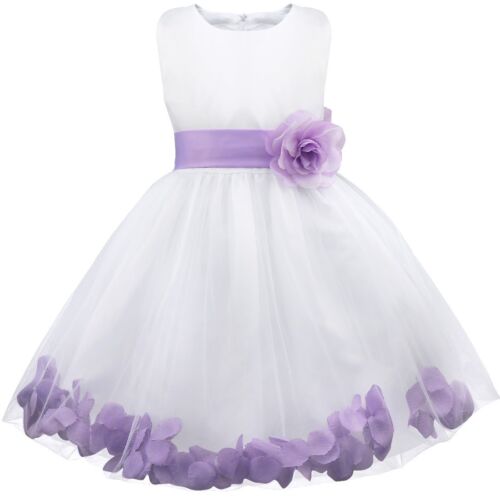 Petals Flower Girl Dress Princess Formal Birthday Party Bridesmaid Gowns Pageant