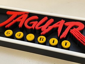ATARI JAGUAR 3D printed game console placard, retro console sign, multi-color