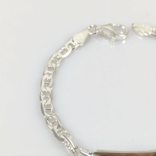 925 Sterling Silver Personalised Christening Baby ID Bracelet Anchor CZ 5.5/"