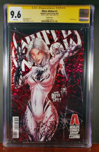 White Widow #1 Variant Red Foil Cover Signed by Jamie Tyndall CGC SS 9.6 