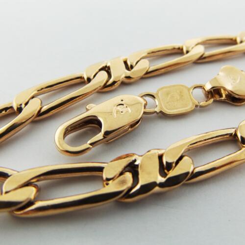 Necklace Chain Genuine Real 18k Rose G//F Gold Solid Mens Heavy Curb Link Design