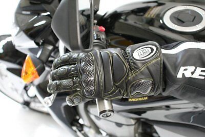 R/&G Racing Deluxe Leather Motorcycle Gloves Size Medium
