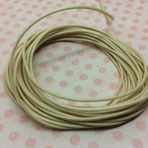 Waxed Polyester Cord Thread 1mm Beige bead stringing bracelet necklace making 