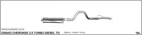 Z Imasaf Auspuffset Mitteltopf+Endrohr Jeep Grand Cherokee I 2.5 TD 1995-1999