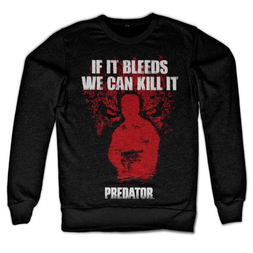 Officially Licensed Predator Black If It Bleeds Sweatshirt S-XXL Sizes