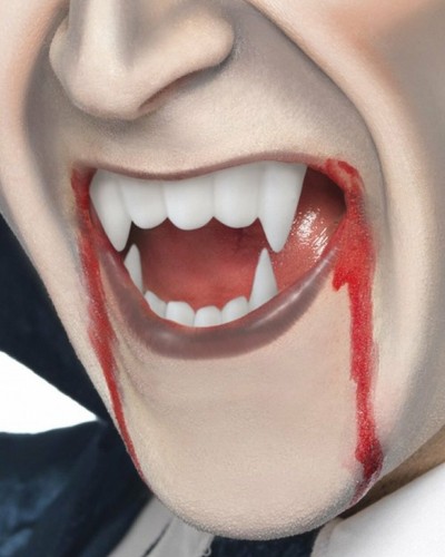 A862 Fang Fake Blood Set Vampire Dracula Teeth Costume Werewolves Halloween Prop