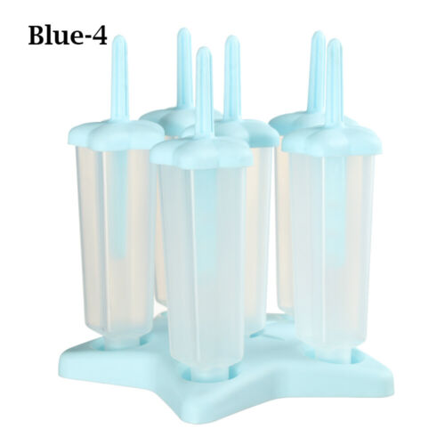 6Pcs Silicone Frozen Ice Cream Mold Juice Popsicle Maker Ice Lolly Pop DIY-Mould 