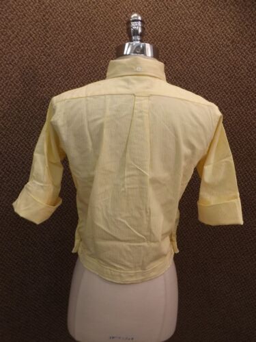 Details about  / Sporty Vtg 1950s NEW Yellow White Striped Seersucker Cropped Shirt Jac M Hipster