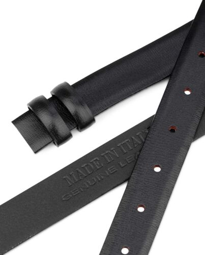 1 inch Belt Strap in Black Smooth Leather Replacement Mens buckles Italian 25 mm