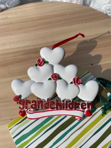 Personalised Grandchildren 7 Christmas Tree Decoration/Bauble/ornament. 