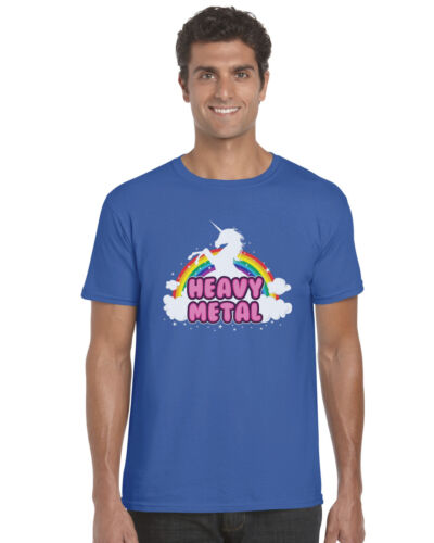 Unicorn Heavy Metal T Shirt Funny Parody Top Tee Mens 5 Colours
