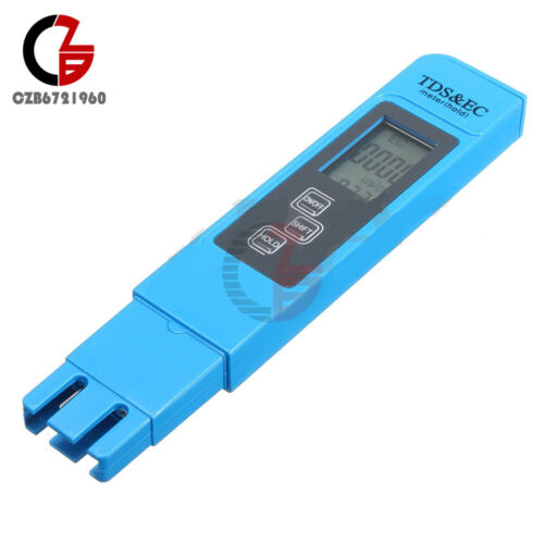 Blue Digital TDS/&EC Meter Tester EC-1 Aquarium Water Quality Test Pen 0-9990ppm