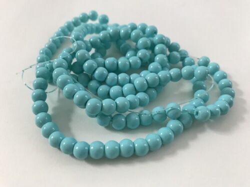 135 piezas de vidrio despierta perlas 6 mm azul Mint perlas bricolaje joyas perlas 89 