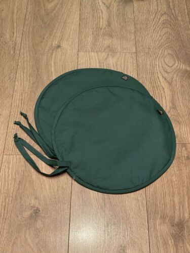 Pair of Aga Hob Lid Covers cotton Irish Plane Green with straps