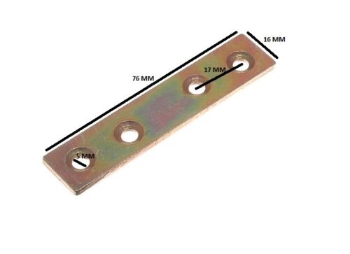Pack 20 Flat Mending Repair Connector Joining Plate 75mm X 16mm YZP 