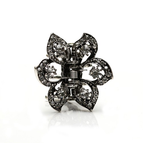 Blume HaarClip Haarklammer Schmetterling Haarkneifer mit Strass Vintage Stil