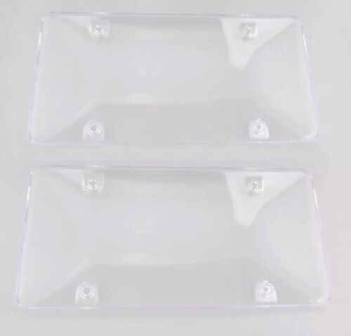 Transparent License Plate Frame Cover BUG Shield Plastic Protector US Auto 2Pcs 
