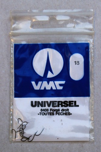 pochette de 10 hameçons VMC universel N°18 forgé droit toutes pêches