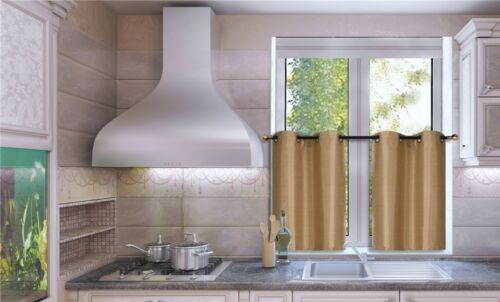 1 PAIR of Kitchen Grommet Silk Semi-Sheer Short Tier Curtain Panels 30"x36" N25 