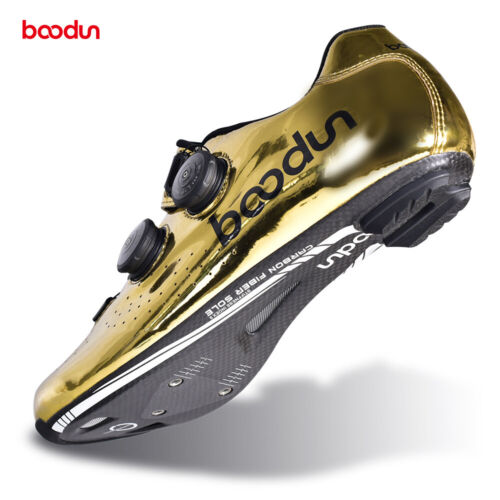 Pro Carbon Road Bike Shoes Auto Lock Ultralight Self-Locking Cycling Shoes Gold