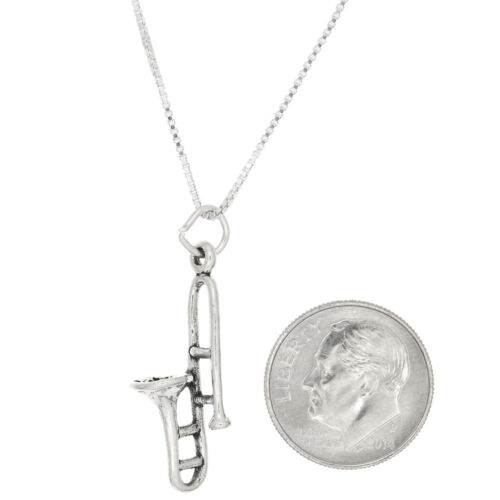 with Options Sterling Silver Instrument Trombone Charm Necklace 