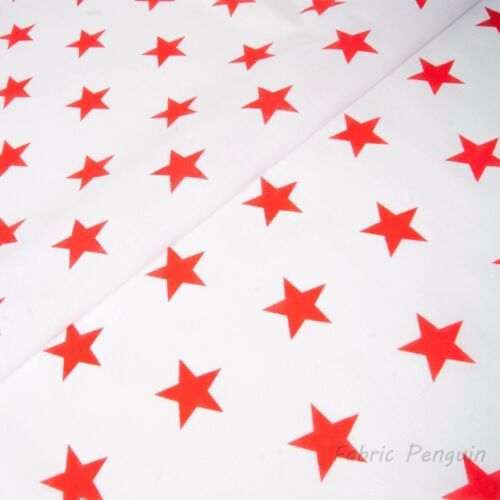 Stars Fabric 112 cm 44/" Wide Blue Red Pink 27 mm Print-Half METRE Polycotton