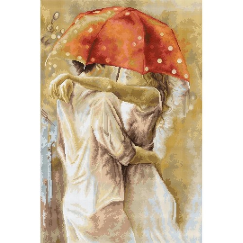 Gobelin kit Tapestry embroidery Kit Under the umbrella Luca-S Unprinted canvas