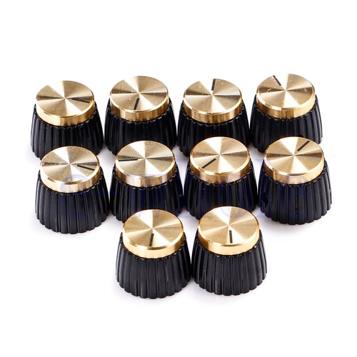 10 X Gitarre AMP Knöpfe Schwarz Mit Gold Cap passt Marshall-Verstärker ER