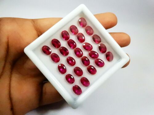 Details about  / 0.90 Ct 7x5x3 mm 25 Pieces Natural Precious Blood Top Red Ruby Loose Gemstone