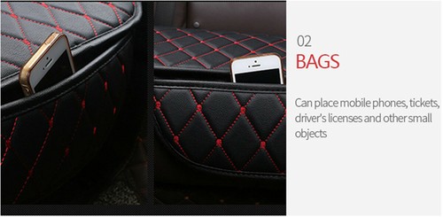 Universal Black Car Rear Seat Cover Breathable PU Leather Pad Mat for SUV Sedan
