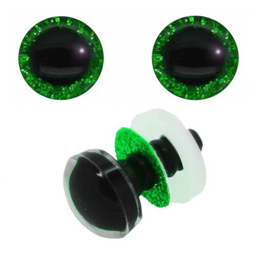 5 Paar Glitzer-Augen Kunststoffauge 20mm Sicherheitsaugen Kuscheltiere Farbwahl 