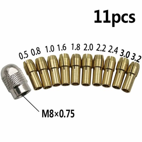 Mini Drill 11pcs//Set Power Tool Brass Collet Chuck Dremel Rotary Tool Drilling M