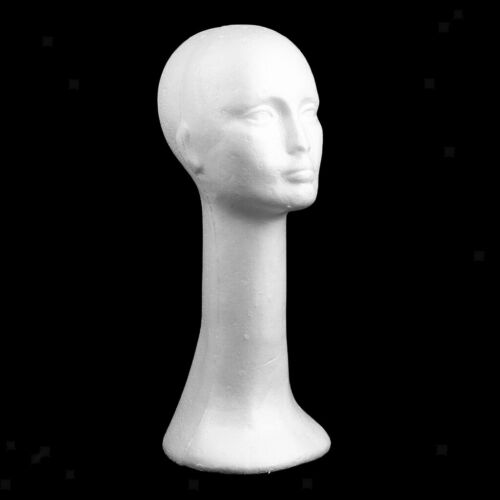 Female Foam Head Model Glasses Hair Wig Mannequin Hat Stand Long Neck