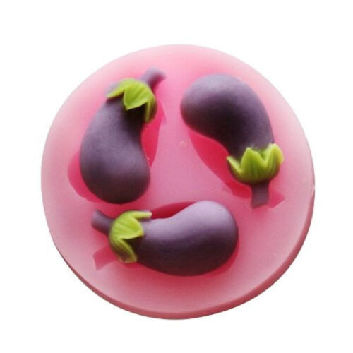 Crafts NEW Gum Paste Chocolate Eggplant 3 Cavity Silicone Mold for Fondant 
