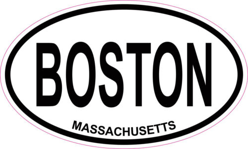 Boston Oval Vinyl Sticker Decal 5x3