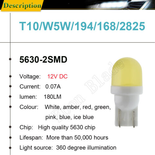 5/10 Pcs T10 W5W LED Car Light Interior Dome Map Side Marker Ceramic Bulb Lamp 