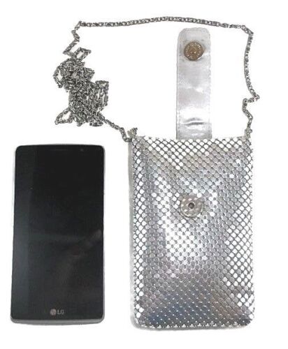 Metal Mesh Mobile Bag with shoulder strap /"New/"