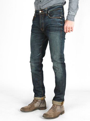 Nudie Slim Uomo Skinny Fit Jeans-PantaloniTAPE TED Brown WEFTpiccole carenze
